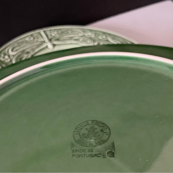 SET of 4 Dinner Plates - Green Dragonfly - Bordallo Pinheiro - Picture 7 of 8